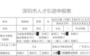 深圳市人才引進(jìn)申報(bào)表